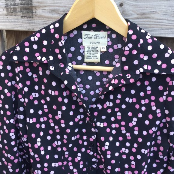Fred David vintage black & pink button down - size SP - Picture 3 of 6
